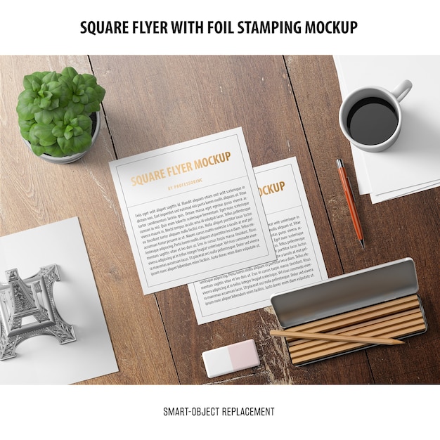 Download Free PSD | Square flyer mockup