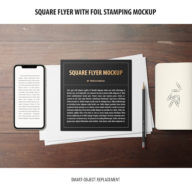 Download Free PSD | Square flyer mockup