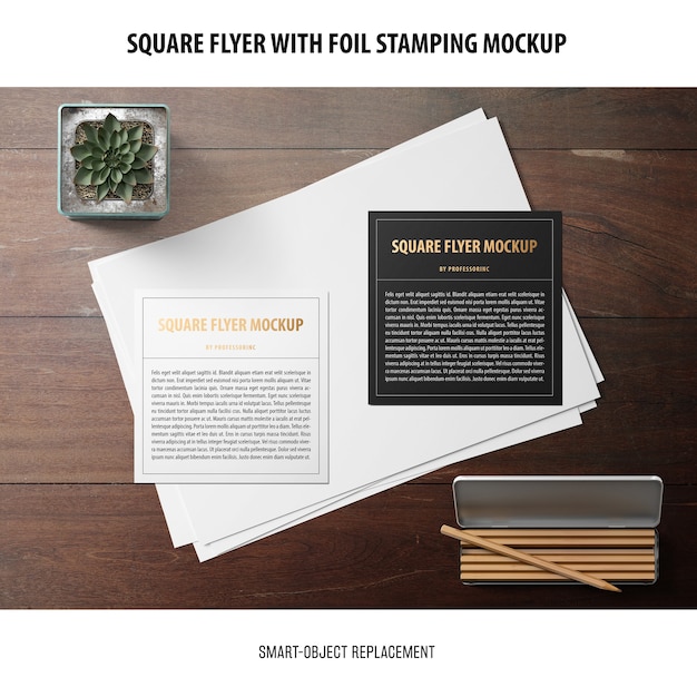 Download Free PSD | Square flyer mockup