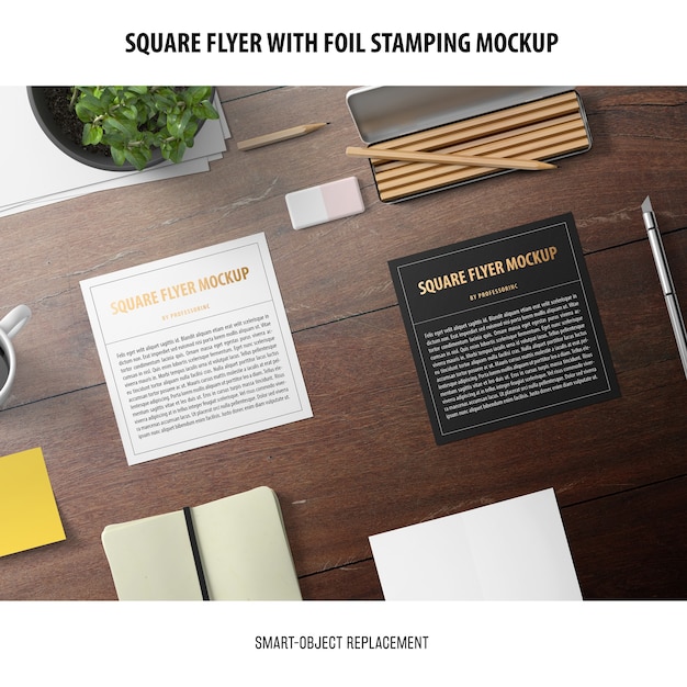 Download Free PSD | Square flyer mockup