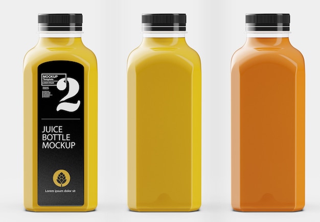 Download Premium PSD | Square orange juice bottle mockup isolated