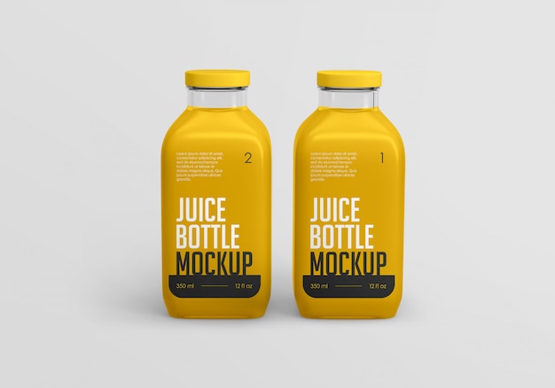 Download Premium PSD | Square orange juice bottle mockup