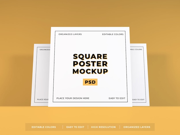 Download Premium Psd Square Poster Mockup PSD Mockup Templates