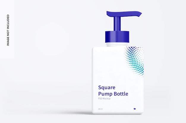 Download Premium PSD | Square pump bottle mockup front view