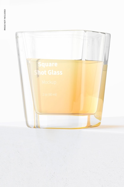 Download Free Psd Square Shot Glass Mockup Low Angle View