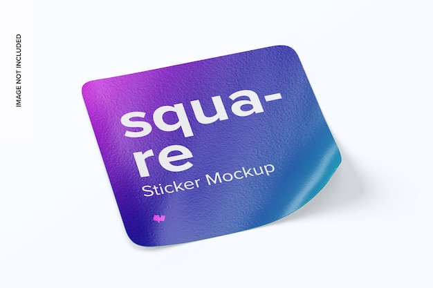 Download Premium PSD | Square sticker left view mockup