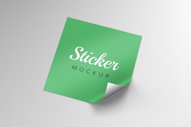 Download Premium PSD | Square sticker mockup