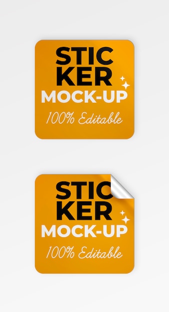 Download Free PSD | Square stickers mockup