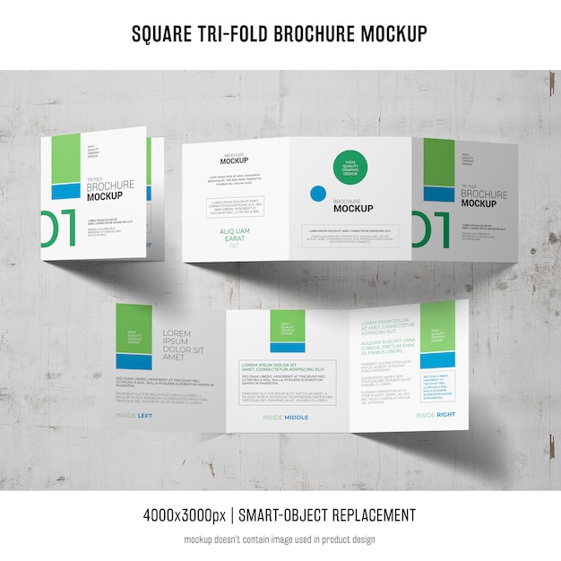 Download Square tri-fold brochure mockup | Free PSD File