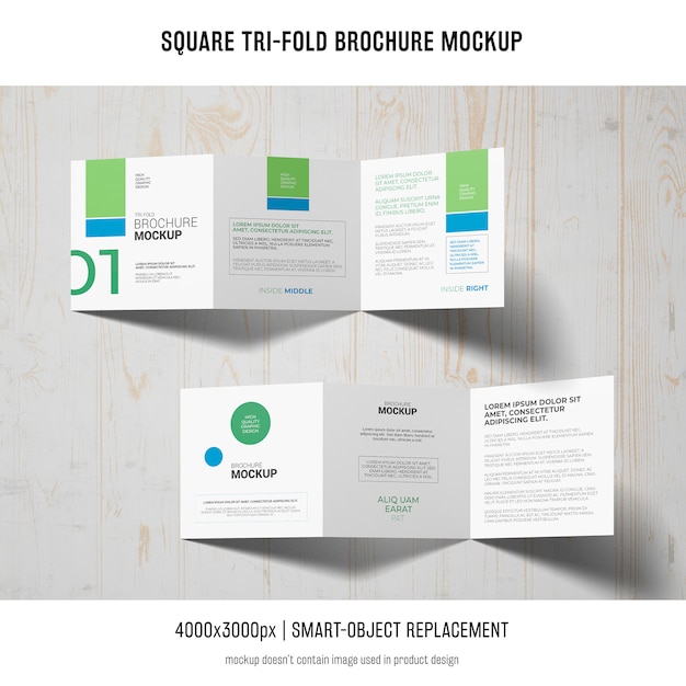 Download Square tri-fold brochure mockup | Free PSD File