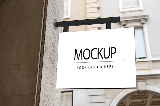 Download Free Square White Company Sign Mockup For Logo In The Street Premium Use our free logo maker to create a logo and build your brand. Put your logo on business cards, promotional products, or your website for brand visibility.