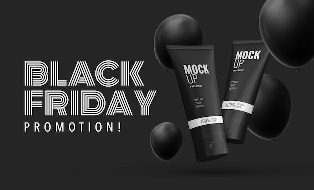 Download Premium PSD | Squeeze tube mockup for advertising black friday