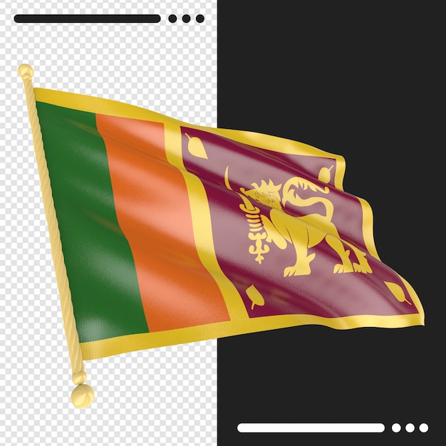 Premium PSD | Sri lanka flag in 3d rendering isolated