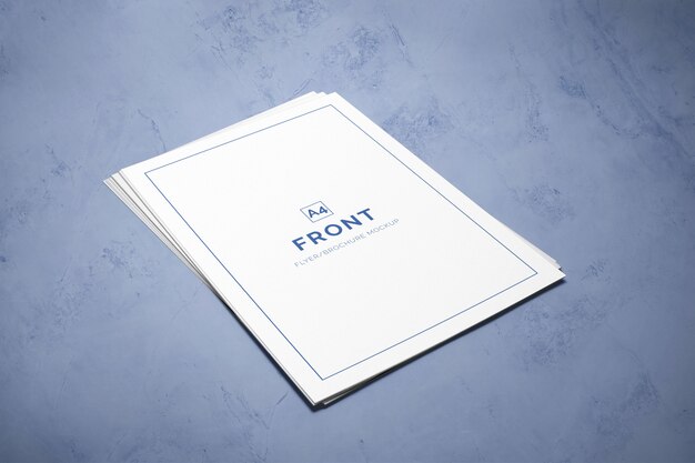 Download Stack of a4 flyers mockup | Premium PSD File