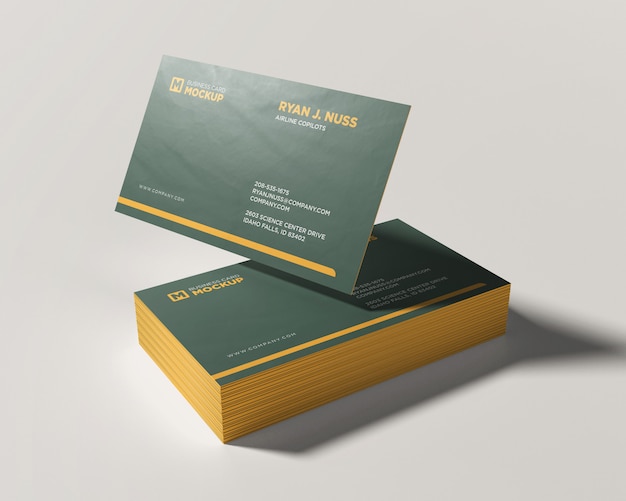 Download Premium PSD | Stack of business card mockup