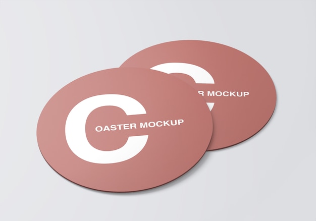 Download Premium PSD | Stack circle table coaster mockup