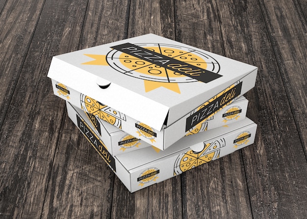 Stacked pizza box mockup PSD file | Free Download