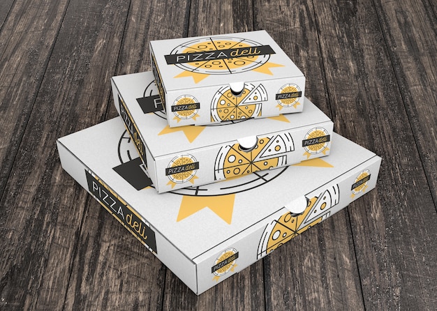Download Stacked pizza box mockup | Free PSD File
