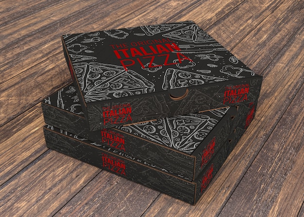 Download Stacked pizza boxes mockup PSD file | Free Download
