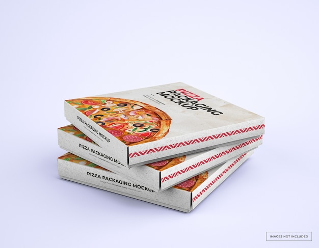 Premium PSD | Stacked pizza boxes packaging mockup with ...