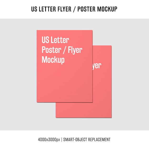 Download Free PSD | Stacked us letter flyer or poster mockup