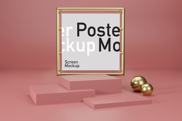 Download Premium PSD | Stage mockup display with poster mockup
