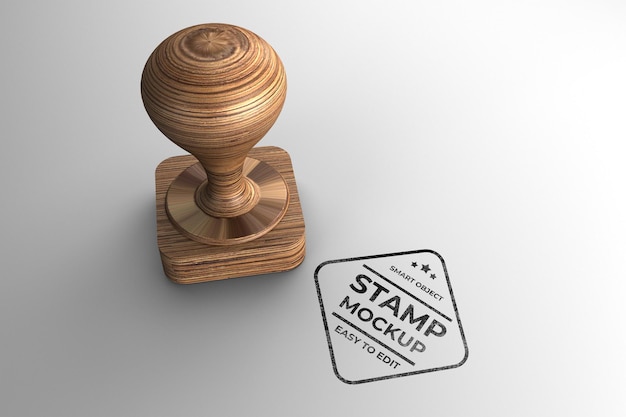 Premium PSD | Stamp mockup 3d render template