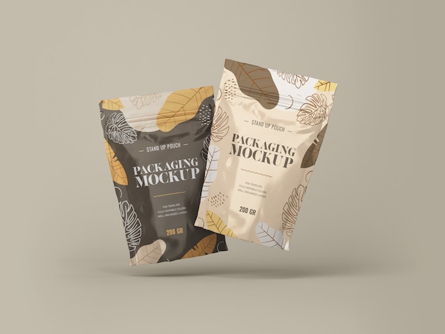 Premium PSD | Stand up pouch mockup