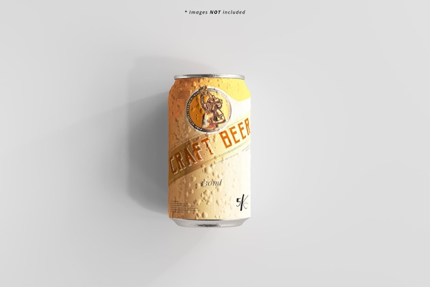Free PSD | Standard size beer can mockup with condensation effect