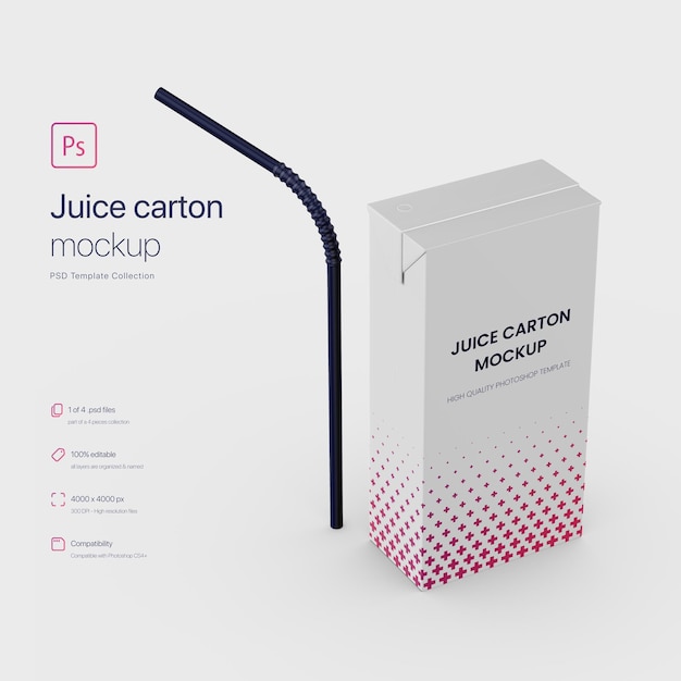 Download Free PSD | Standing juice paper carton packaging with ...