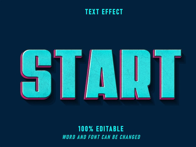 Start text retro style effect editable font color solid style vintage ...