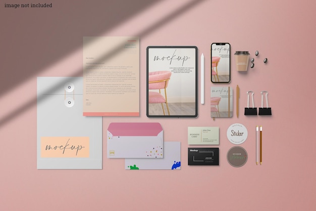 Download Premium PSD | Stationery branding mockup scene creator