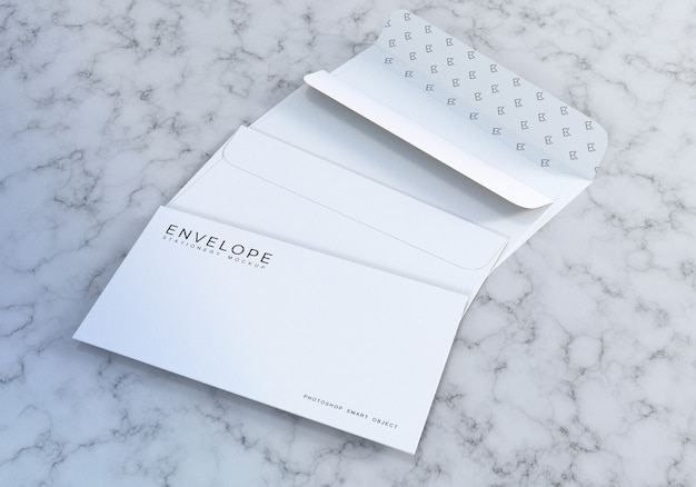Download Stationery envelope mockup design with marble texture | Premium PSD File