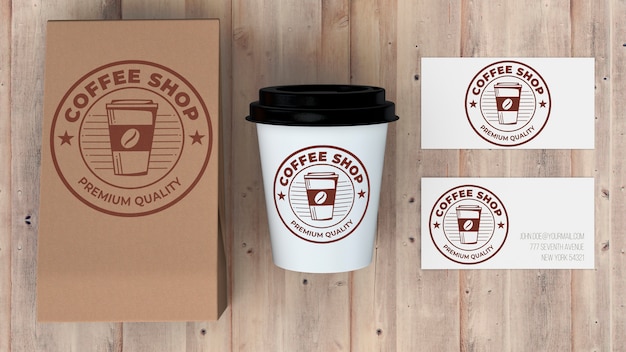 Download Free PSD | Stationery mockup for coffee shop
