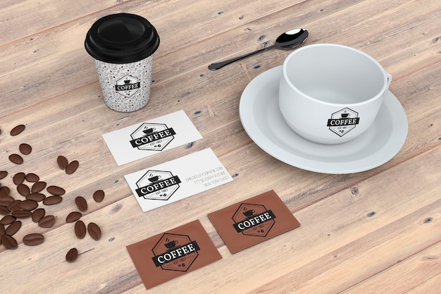 Download Free Psd Stationery Mockup For Coffee Shop