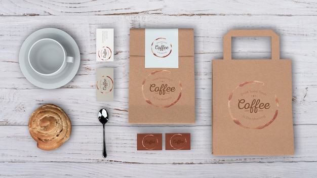 Download Stationery mockup for coffee shop | Free PSD File
