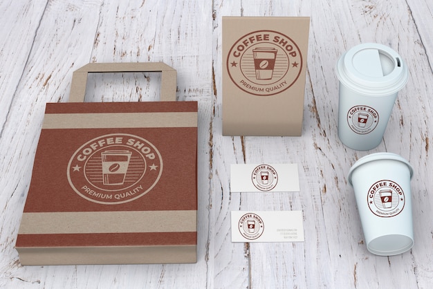 Stationery mockup for coffee shop PSD file | Free Download