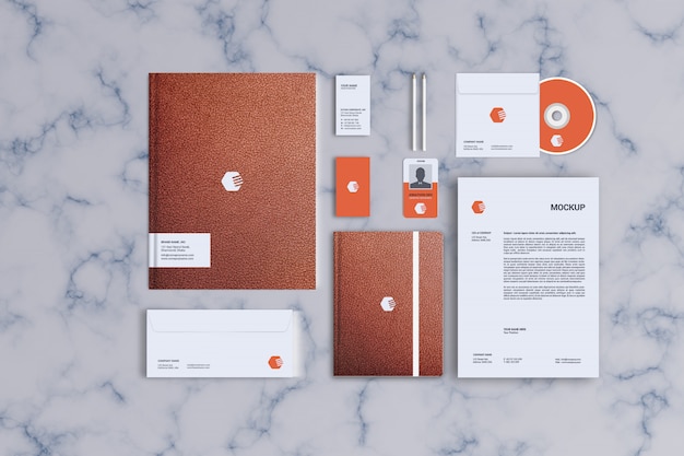 Download Stationery mockup, top view | Premium PSD File