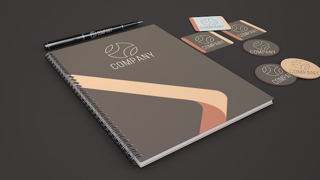 Download Free PSD | Stationery showcase mockup