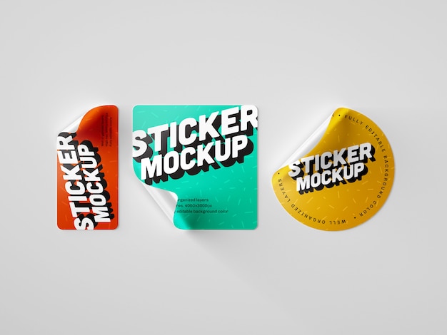 Download Premium PSD | Sticker mockup