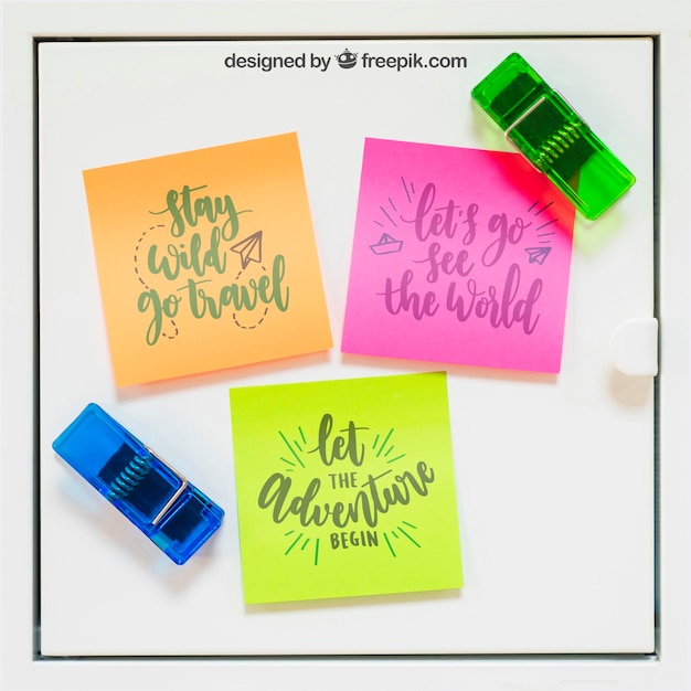 Download Sticky Note Mockup Free - Mockup of sticky notes in ...