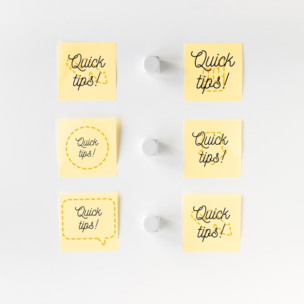 Download Sticky notes mockup with tips concept | Free PSD File