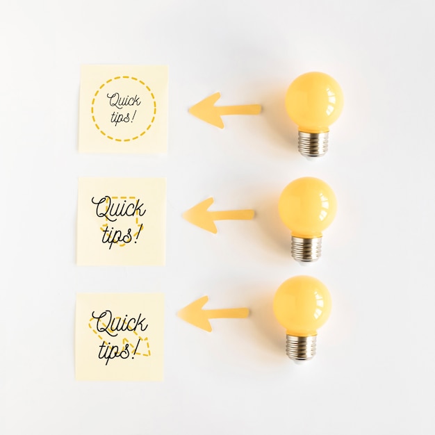 Download Sticky notes mockup with tips concept | Free PSD File