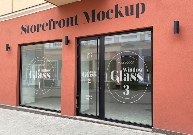 Premium Psd Storefront Window Decal Mockup