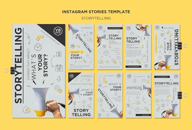 Storytelling instagram stories template Free Psd