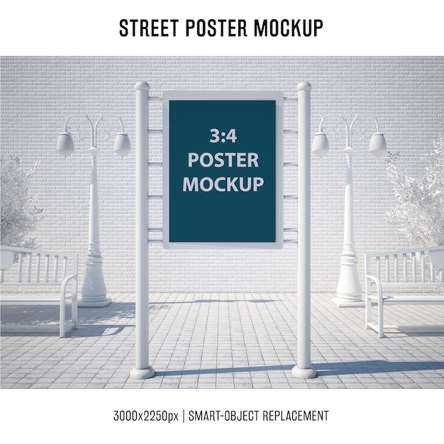 Street poster mockup PSD Template