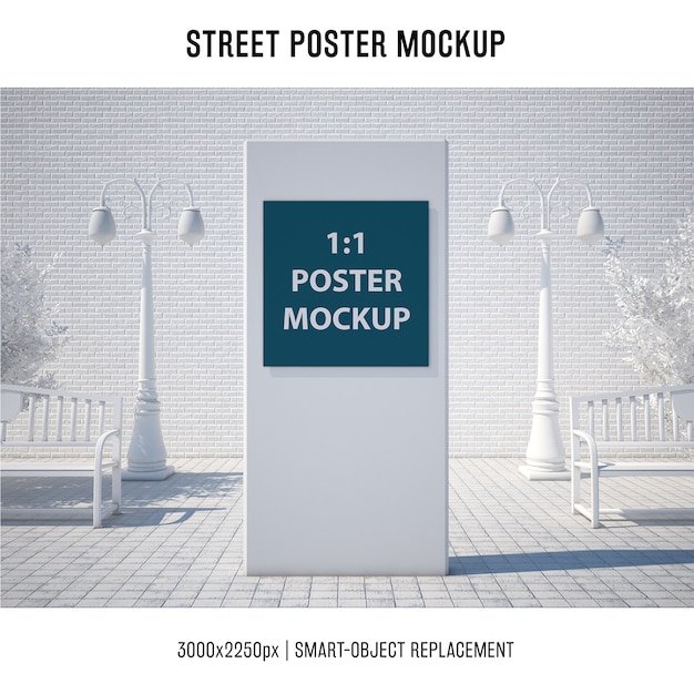 Download Street poster mockup | Free PSD File