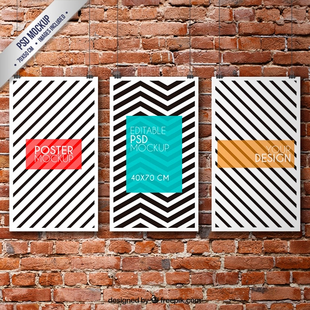 Download Striped posters mockup PSD file | Free Download