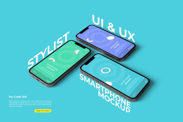 Download Premium PSD | Stylish ui and ux smartphone mockup design isolated