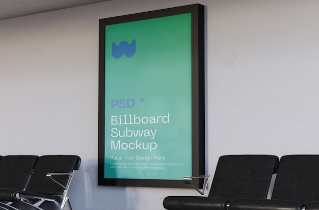 Download Premium PSD | Subway signboard mockup